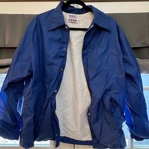 Vintage Coachman Blue Nylon Coach Jacket Mens Large Snap Front 80s 90s USA Style